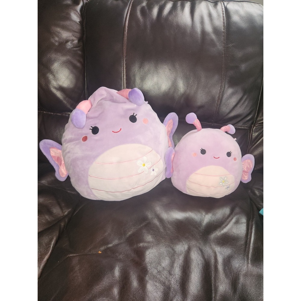 Lot of 2 Brenda the Butterfly Squishmallows Purple/Pink Plush Combo Large & Med